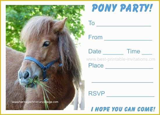 Free Horse Invitation Template Of Pony Party Invitations Printable Invitations