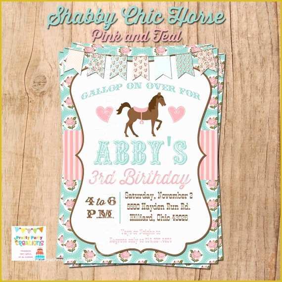 Free Horse Invitation Template Of Shabby Chic Horse Invitation You Print original In Pink