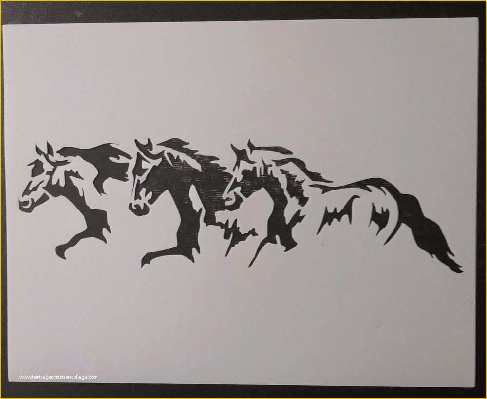 Free Horse Templates Of 3 Horses Running Horse Pony 11&quot; X 8 5&quot; Custom Stencil Fast