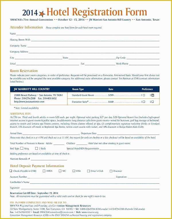 Free Hotel Registration form Template Of event Booking form Template Word – Majestefo