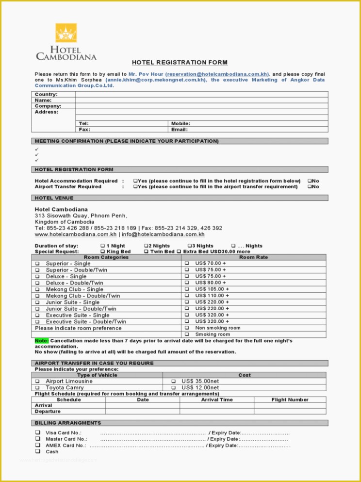 Free Hotel Registration form Template Of Hotel Registration form – 13 Free Templates In Pdf Word