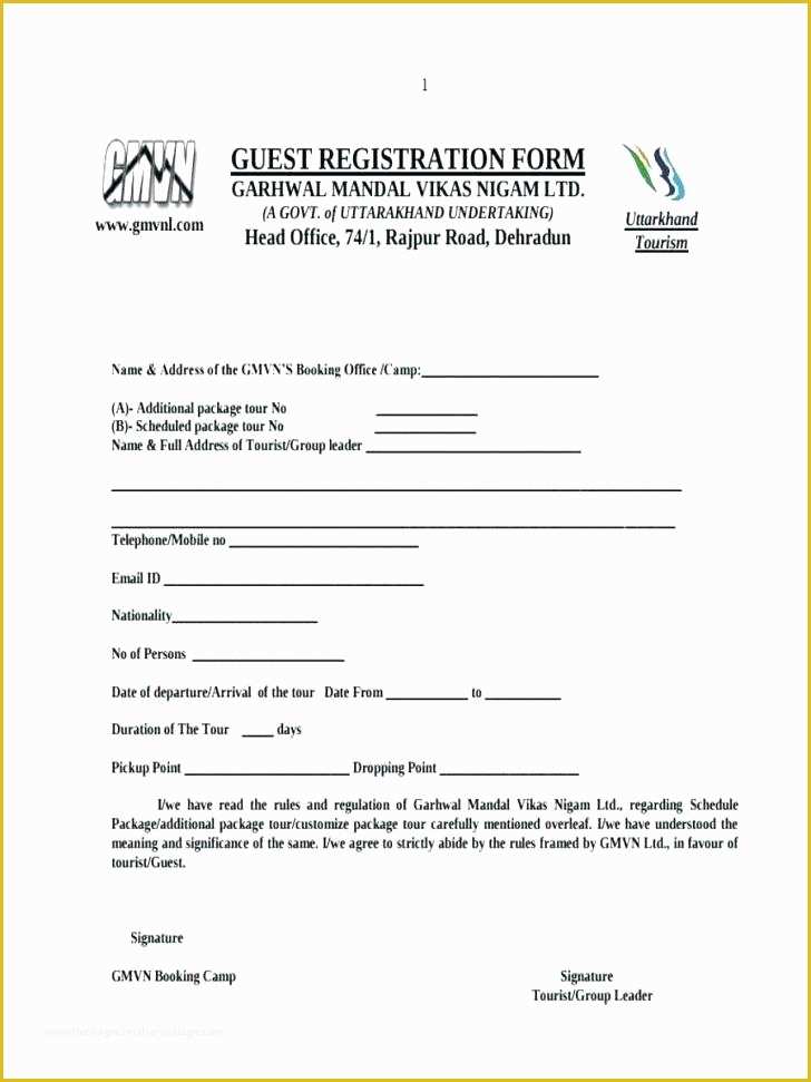 Free Hotel Registration form Template Of Hotel Registration form Template Word Hotel Reservation