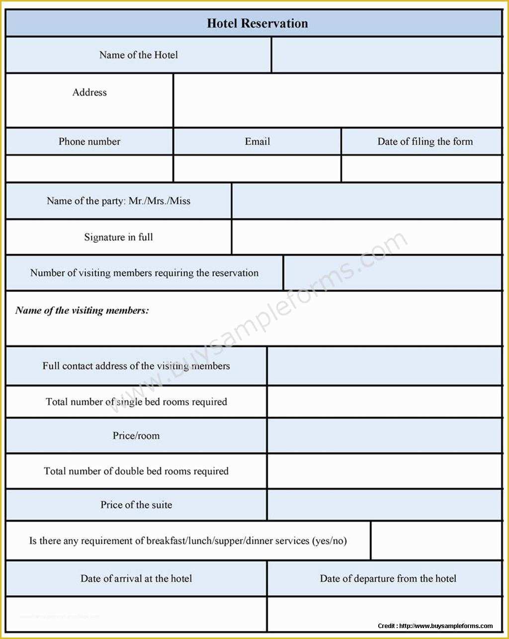 Free Hotel Registration form Template Of Hotel Reservation form Template Pdf form Resume