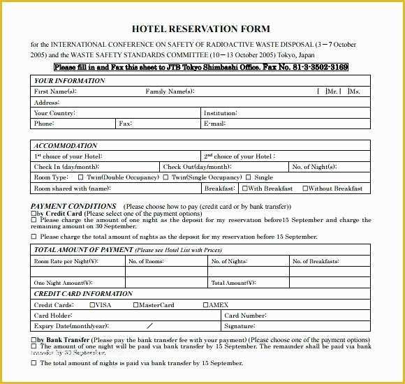 45 Free Hotel Registration form Template | Heritagechristiancollege