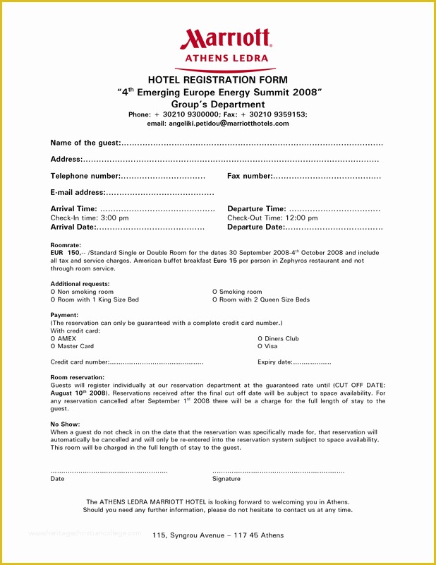 Free Hotel Registration form Template Of the Gallery for Royal Crown Template