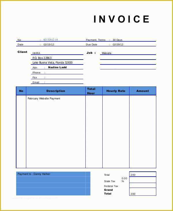 Free Hourly Invoice Template Of 37 Invoice Templates In Pdf