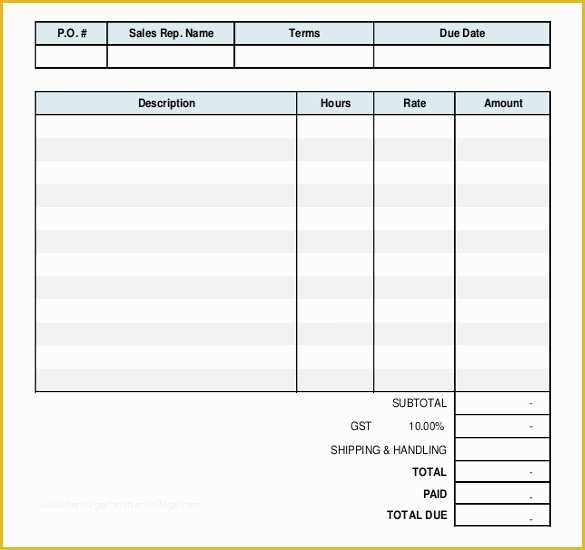 Free Hourly Invoice Template Of 60 Microsoft Invoice Templates Pdf Doc Excel