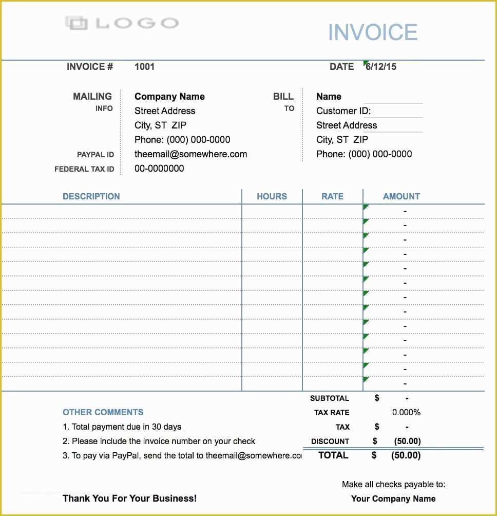 Free Hourly Invoice Template Of Free Hourly Invoice Template Excel Pdf