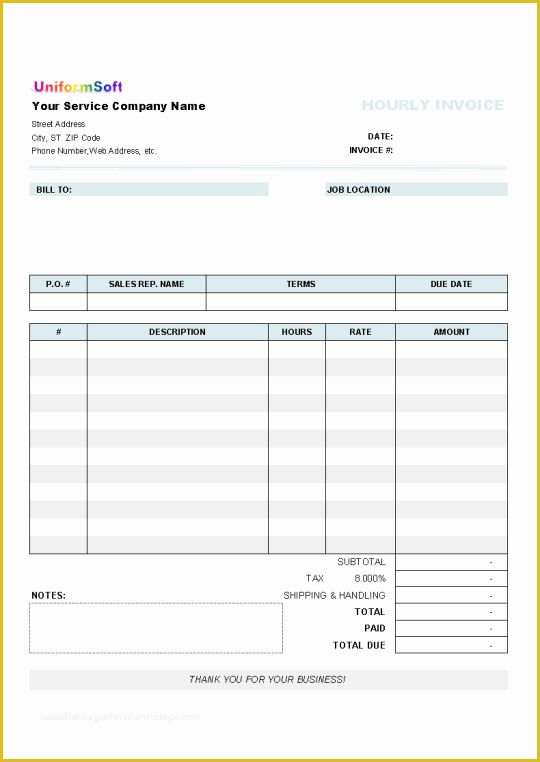 Free Hourly Invoice Template Of Hourly Invoice form Free and software Reviews