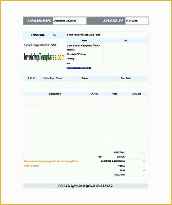 Free Hourly Invoice Template Of Hourly Invoice Template