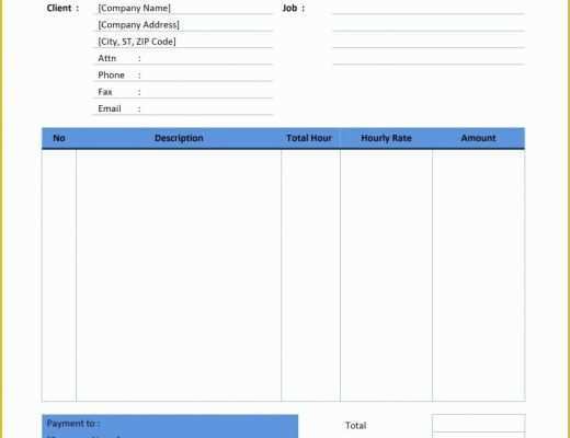 Free Hourly Invoice Template Of Hourly Invoice Template Word Excel Free Pdf