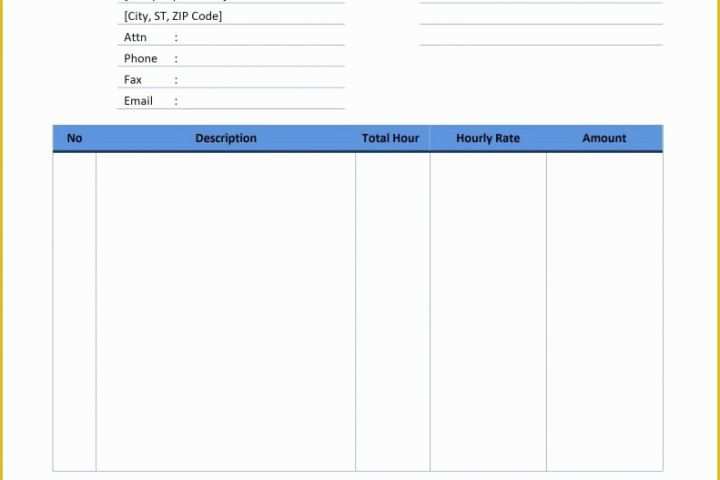 Free Hourly Invoice Template Of Hourly Invoice Template Word Excel Free Pdf