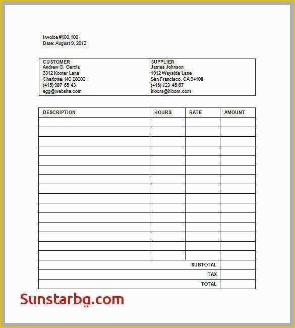 Free Hourly Invoice Template Of Hourly Invoice Template Word Fabulous Free Invoice for