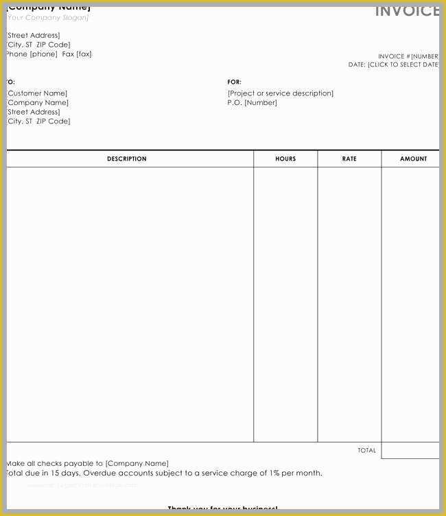 Free Hourly Invoice Template Of Hourly Invoice Template Word Fabulous Free Invoice for