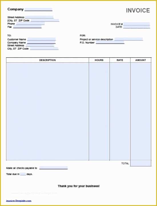 Free Hourly Invoice Template Of Hours Worked Invoice Template Word