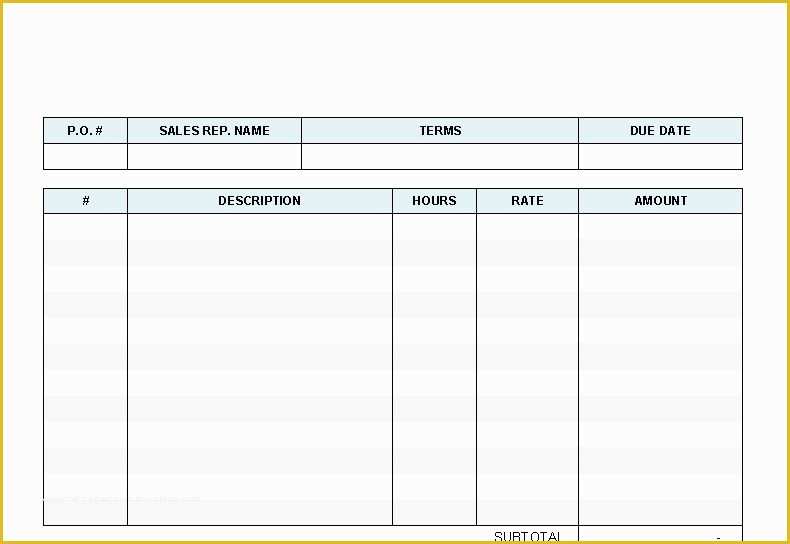 Free Hourly Invoice Template Of Invoice Template for Hourly Work Resume Templates Fice