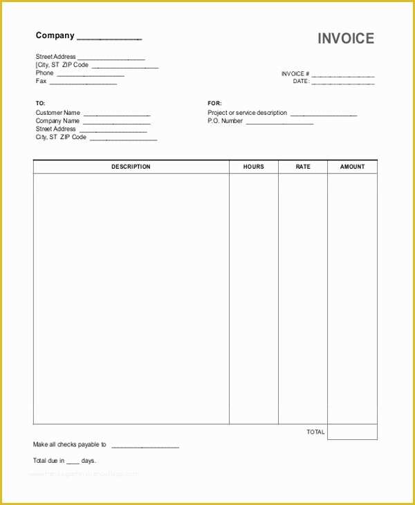 Free Hourly Invoice Template Of Sample Contractor Invoice form 9 Free Documents In Word