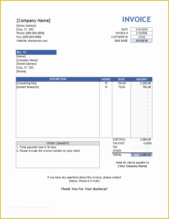 Free Hourly Invoice Template Of Service Invoice Template for Consultants and Service Providers