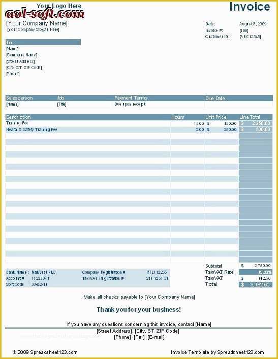 Free Hourly Invoice Template Of Service Invoice Template for Hourly Rate Billing