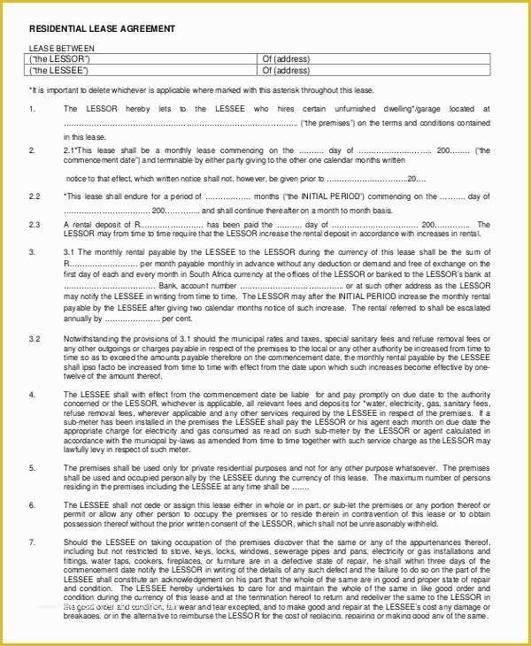 Free House Rental Agreement Template Of 18 House Rental Agreement Templates Doc Pdf