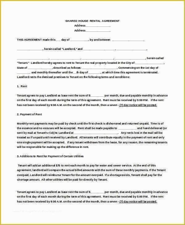 Free House Rental Agreement Template Of 18 House Rental Agreement Templates Doc Pdf