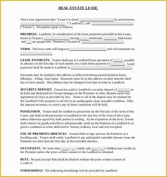 Free House Rental Agreement Template Of 26 Lease Agreement Templates Word Pdf