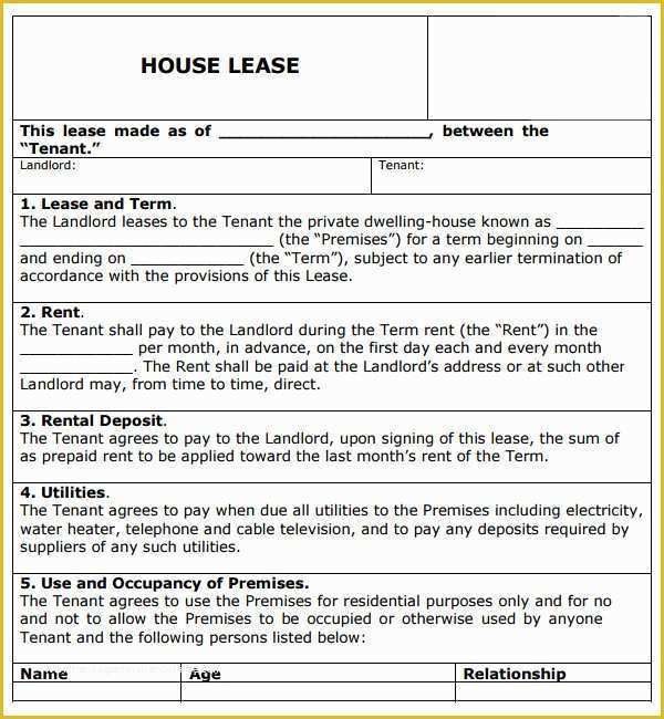 Free House Rental Agreement Template Of House Lease Agreement 7 Free Pdf Doc Download