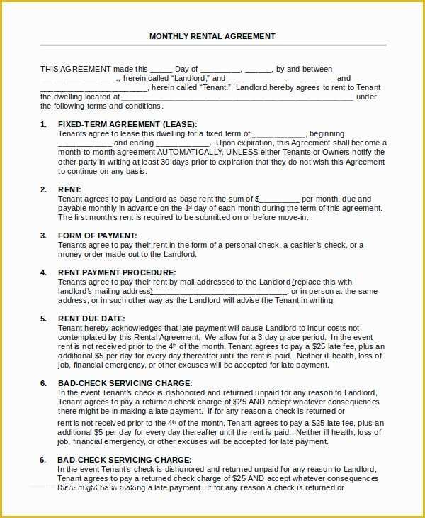 Free House Rental Agreement Template Of House Rental Agreement 10 Word Pdf Documents Download