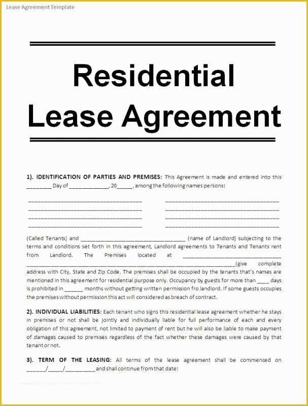 Free House Rental Agreement Template Of Printable Lease Agreement