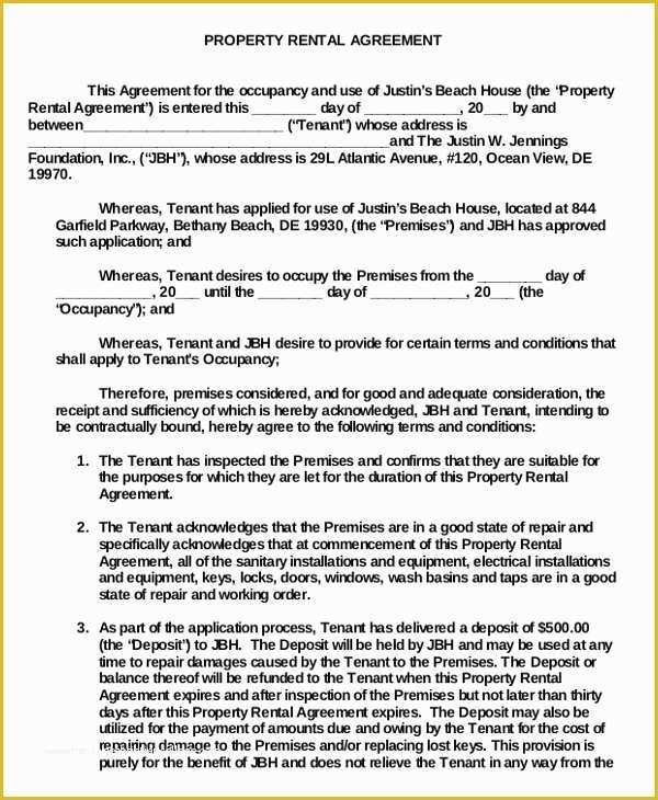 Free House Rental Lease Template Of 16 Property Rental Agreement Templates – Free Sample
