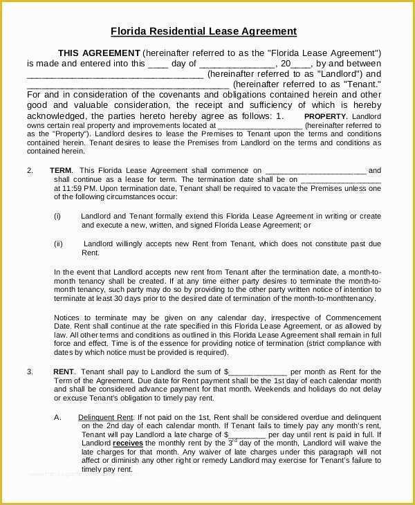 Free House Rental Lease Template Of 17 Printable Residential Lease Agreements