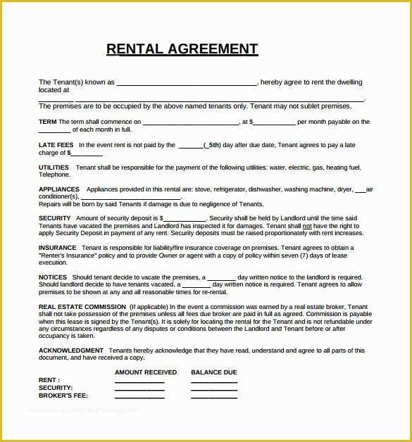 Free House Rental Lease Template Of 6 Rental Lease Agreement – Free Samples Examples format