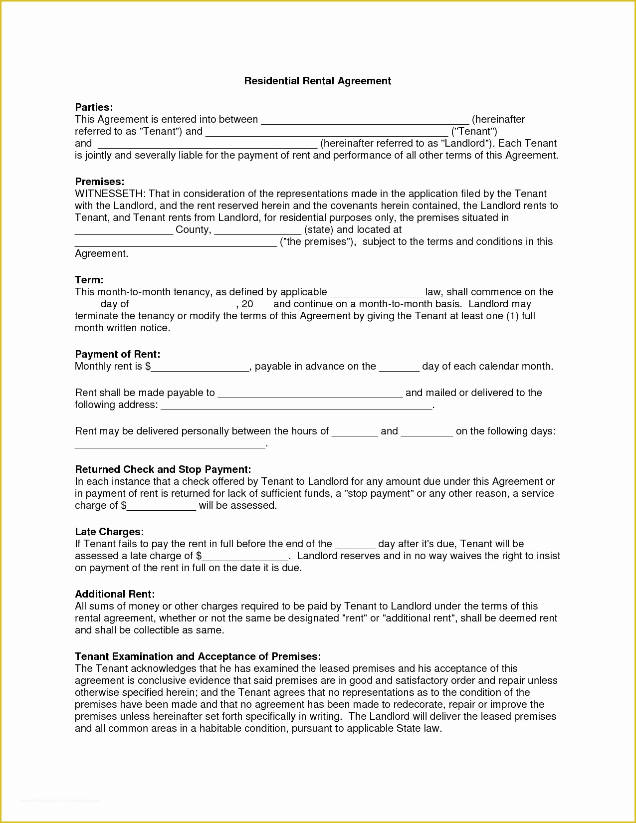 Free House Rental Lease Template Of Free Copy Rental Lease Agreement