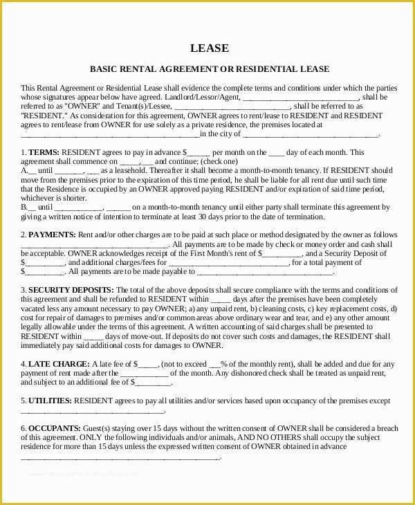 Free House Rental Lease Template Of House Lease Template 7 Free Word Pdf Documents