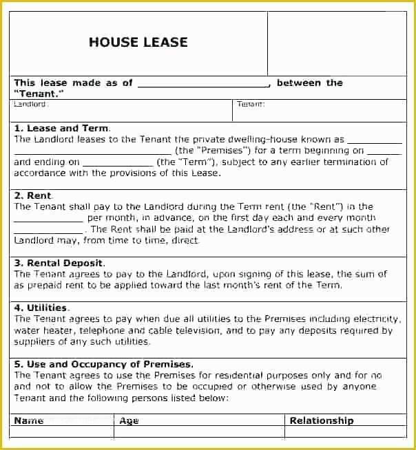 Free House Rental Lease Template Of Lease for House – Easygocanadafo