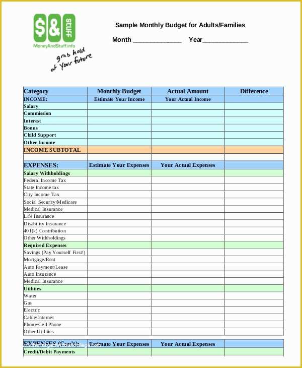 Free Household Budget Template Of Family Bud Template 9 Free Sample Example format
