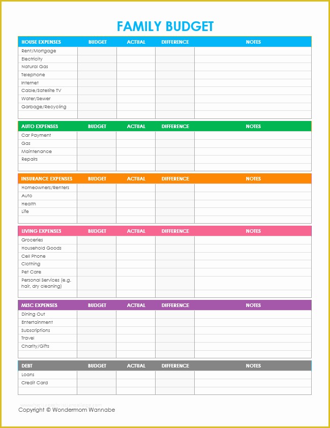 Free Household Budget Template Of Free Printable Family Bud Worksheets