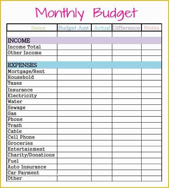 Free Household Budget Template Of Free Printable Monthly Bud Worksheet Template