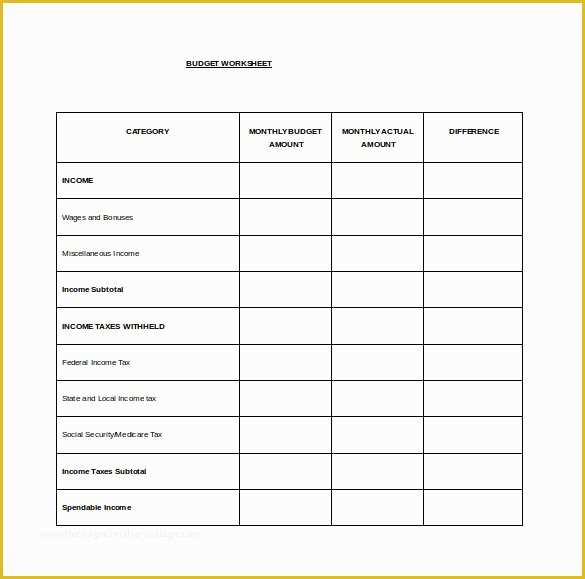 Free Household Budget Template Of Free Spreadsheet Template 11 Free Word Excel Pdf