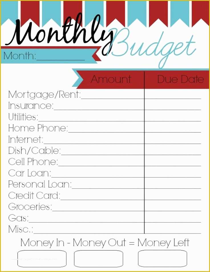 Free Household Budget Template Of Monthly Bud Printable Woman Of Many Roles