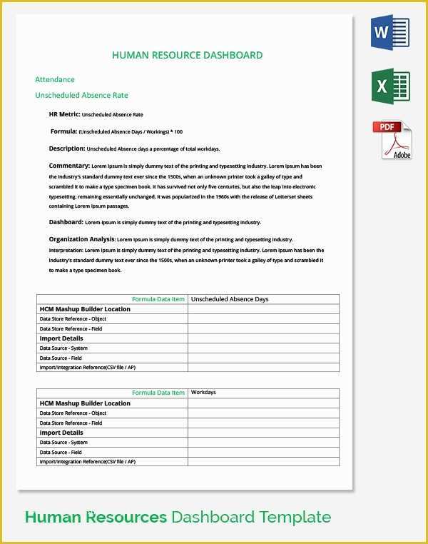 Free Hr Dashboard Template Of Sample Hr Dashboard 8 Documents In Pdf Word