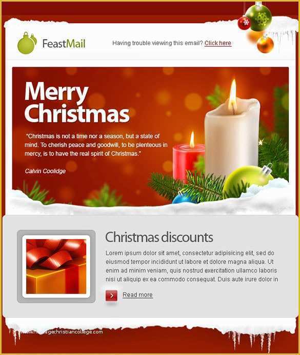 Free HTML Christmas Card Email Templates Of 38 Christmas Email Newsletter Templates Free Psd Eps