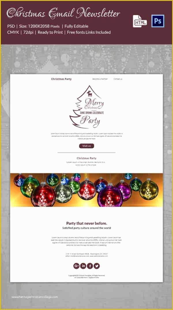 Free HTML Christmas Card Email Templates Of 38 Christmas Email Newsletter Templates Free Psd Eps