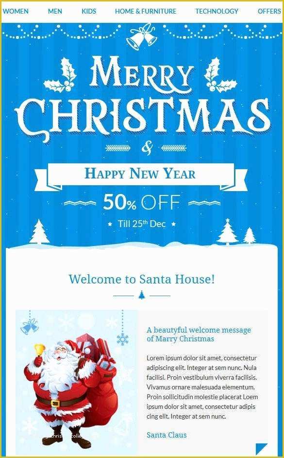 Free HTML Christmas Card Email Templates Of 38 Christmas Email Newsletter Templates Free Psd Eps