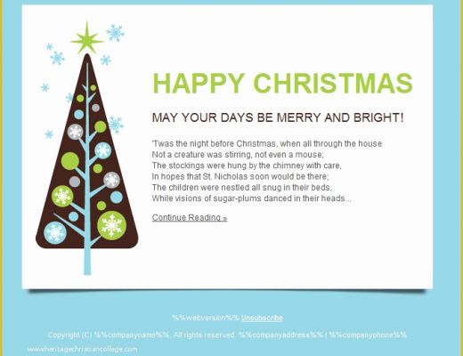 Free HTML Christmas Card Email Templates Of Happy Holidays Email Templates for New Year 2013