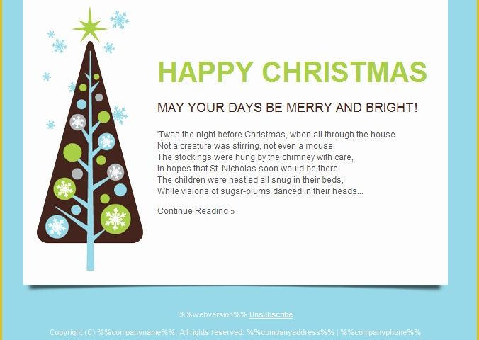 Free HTML Christmas Card Email Templates Of Happy Holidays Email Templates for New Year 2013