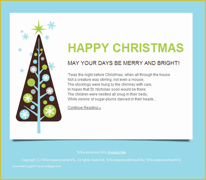 Free HTML Christmas Card Email Templates Of Happy Holidays Email Templates for New Year 2013