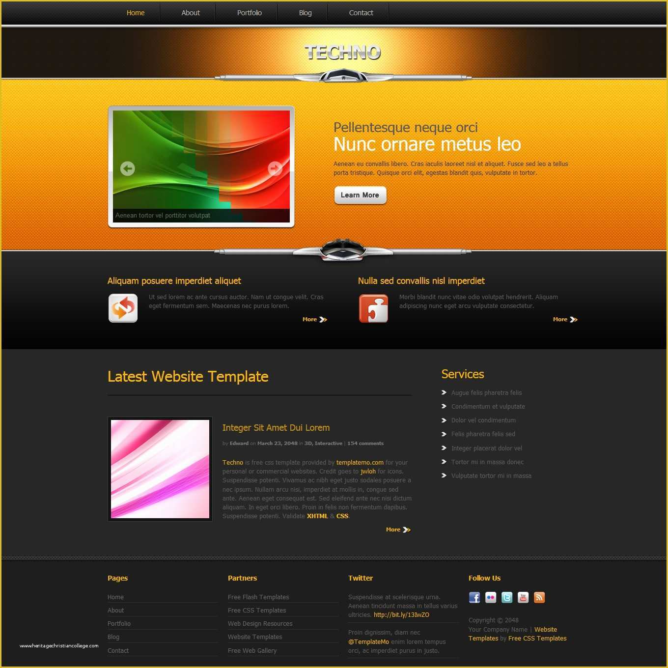 Free HTML Css Templates Of Best Free Css Templates for the Year 2012