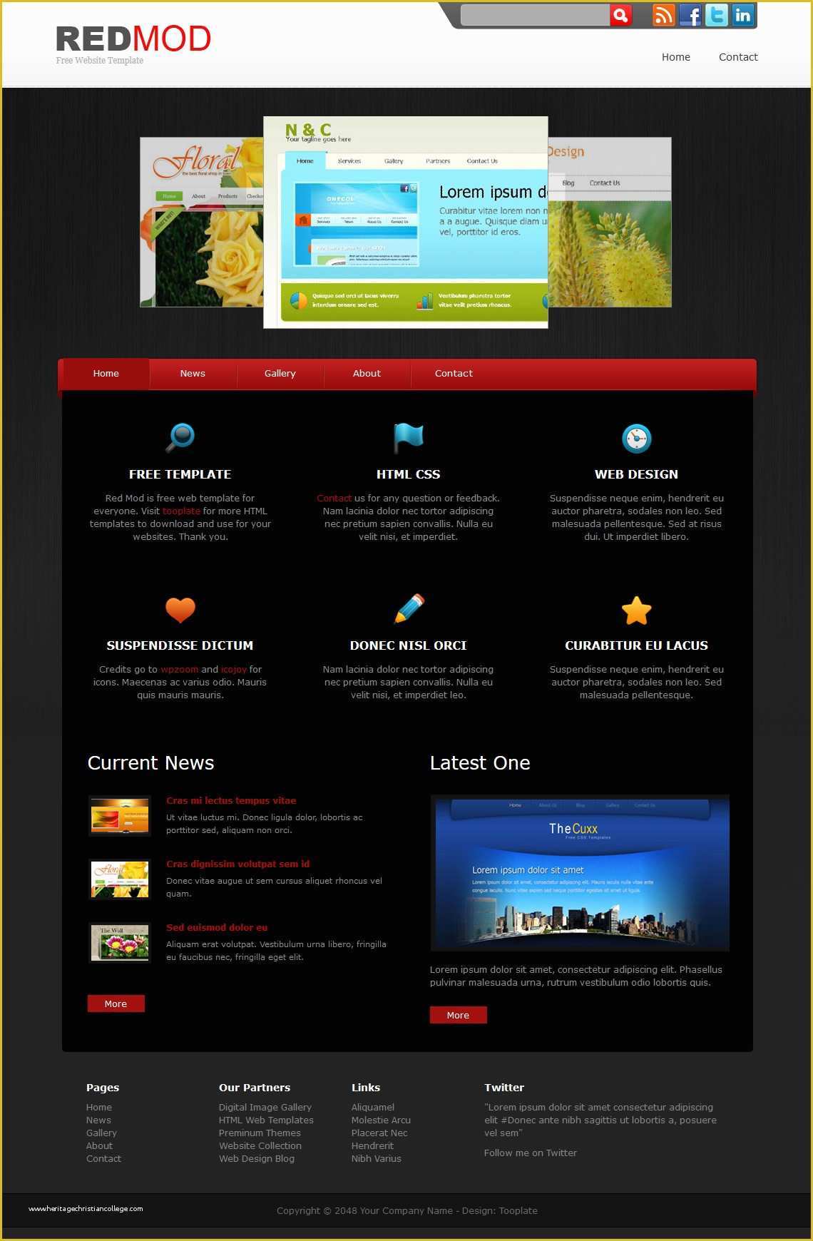 Free HTML Css Templates Of Red Mod Free HTML Css Templates