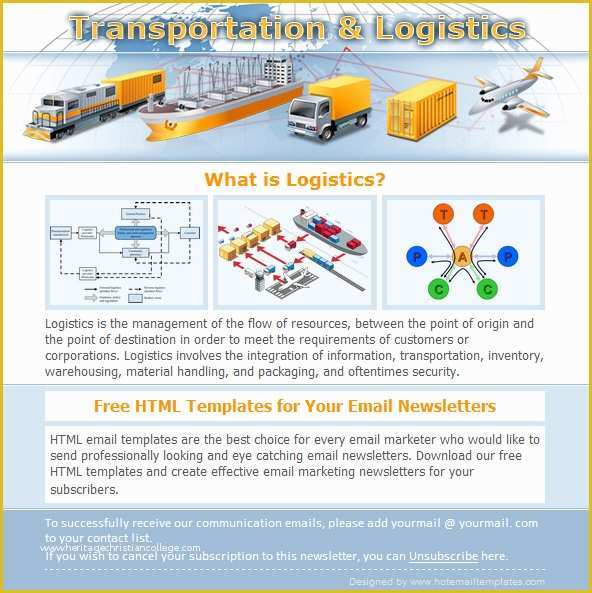 Free HTML Email Template Of Logistics